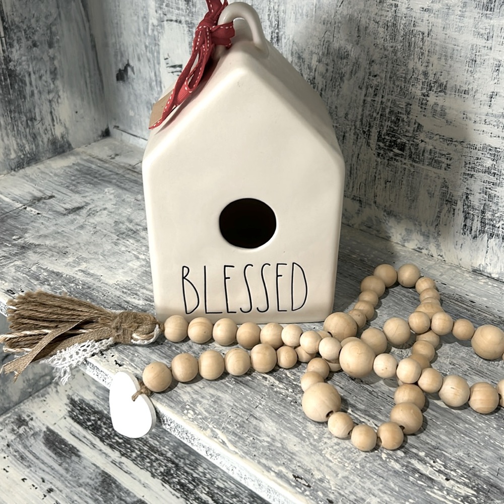 Rae Dunn “Blessed” birdhouse